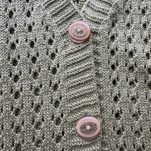 Vintage Green Crotchet Knit Sleeveless Layering Sweater Vest - Picture 3 of 6